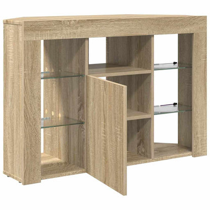 vidaXL Corner LED TV Cabinet Sonoma Oak 100x40x68cm Engineered Wood