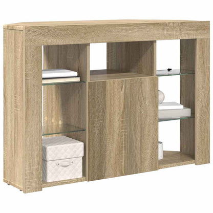 vidaXL Corner LED TV Cabinet Sonoma Oak 100x40x68cm Engineered Wood