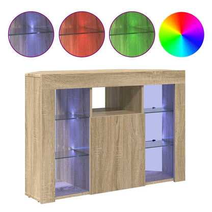vidaXL Corner LED TV Cabinet Sonoma Oak 100x40x68cm Engineered Wood