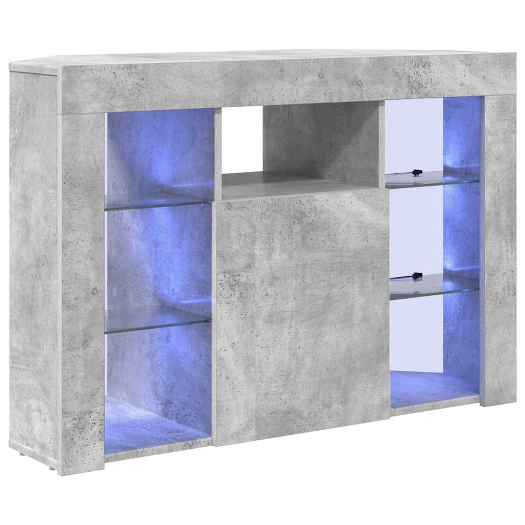 vidaXL Corner LED TV Cabinet 100x40x68cm Concrete Grey Engineered Wood