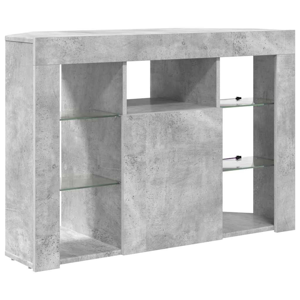 vidaXL Corner LED TV Cabinet 100x40x68cm Concrete Grey Engineered Wood
