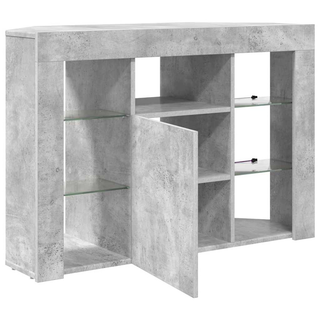 vidaXL Corner LED TV Cabinet 100x40x68cm Concrete Grey Engineered Wood