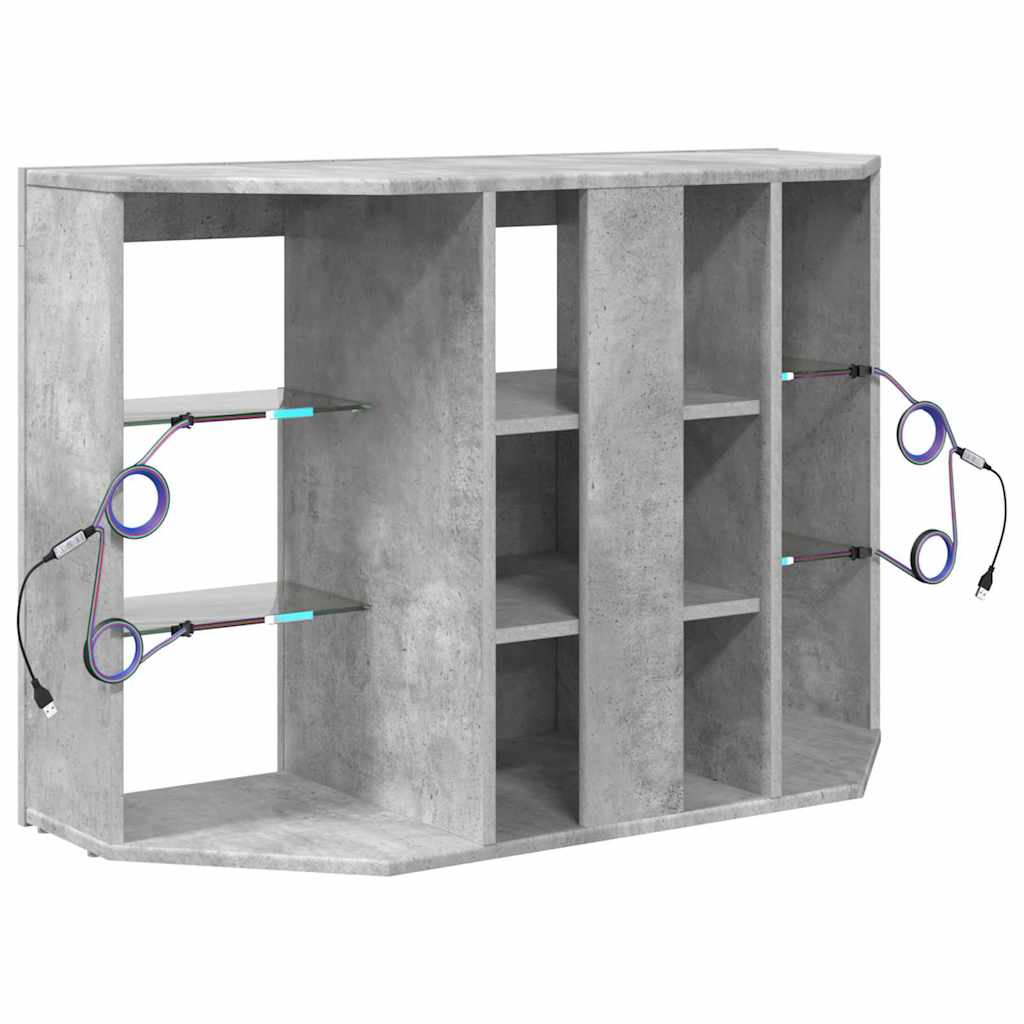 vidaXL Corner LED TV Cabinet 100x40x68cm Concrete Grey Engineered Wood