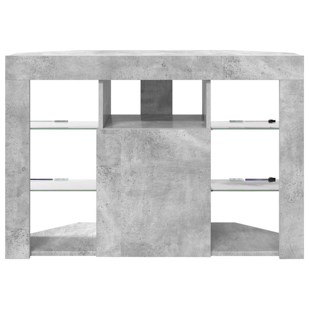 vidaXL Corner LED TV Cabinet 100x40x68cm Concrete Grey Engineered Wood