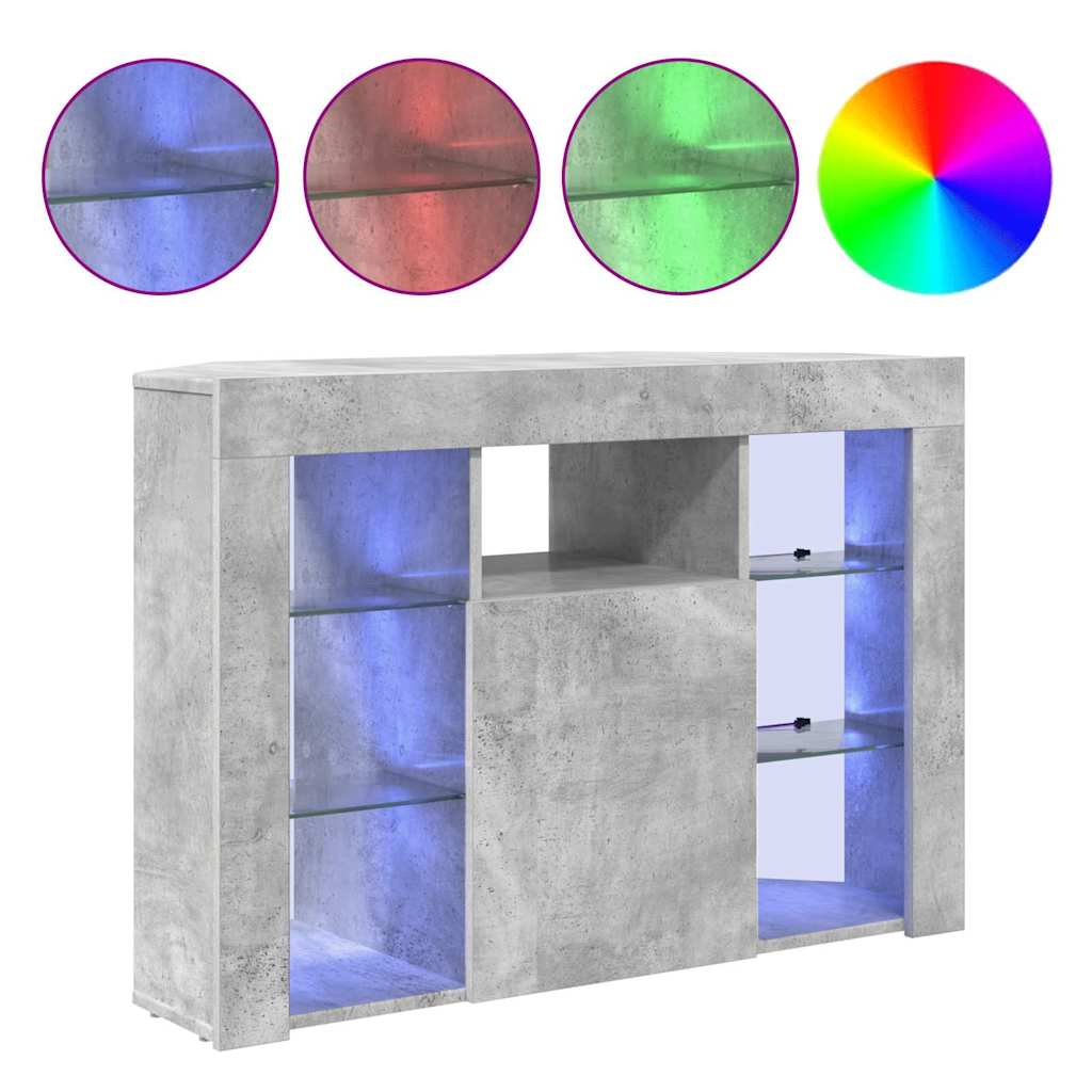 vidaXL Corner LED TV Cabinet 100x40x68cm Concrete Grey Engineered Wood