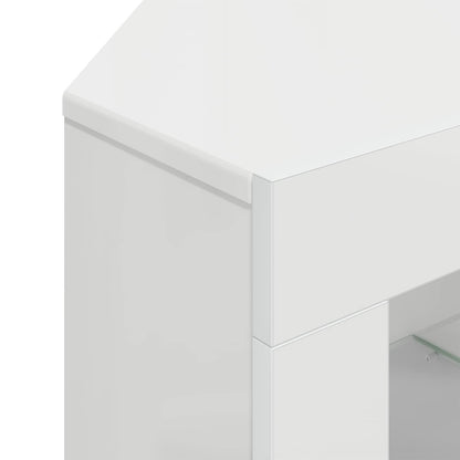 vidaXL Corner LED TV Cabinet 100x40x68cm High gloss White