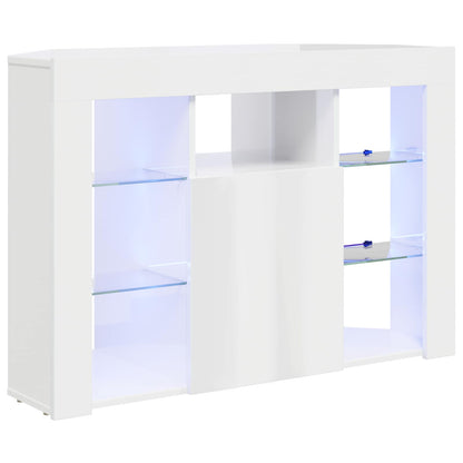 vidaXL Corner LED TV Cabinet 100x40x68cm High gloss White