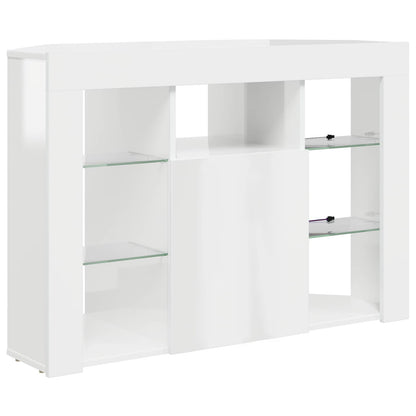vidaXL Corner LED TV Cabinet 100x40x68cm High gloss White