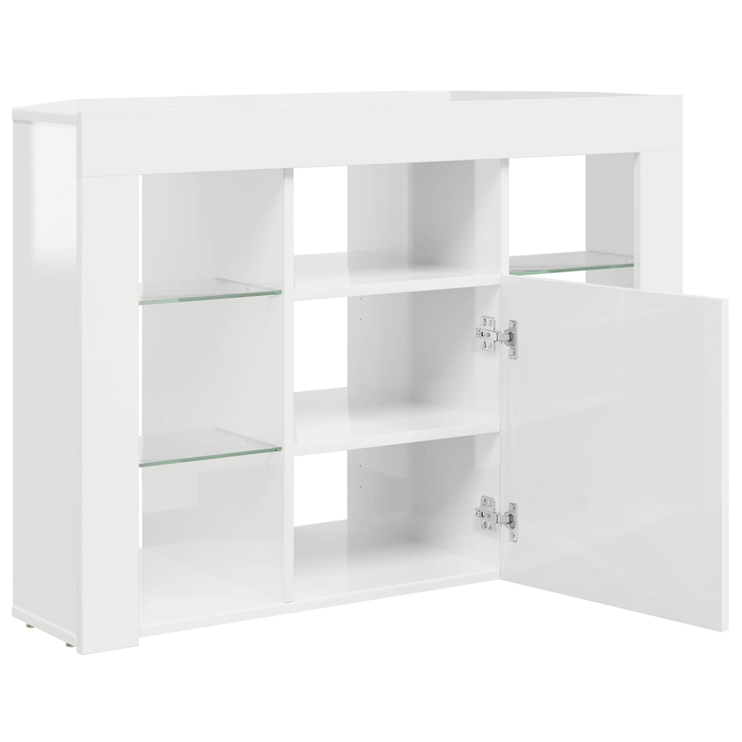 vidaXL Corner LED TV Cabinet 100x40x68cm High gloss White