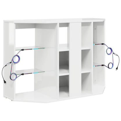 vidaXL Corner LED TV Cabinet 100x40x68cm High gloss White