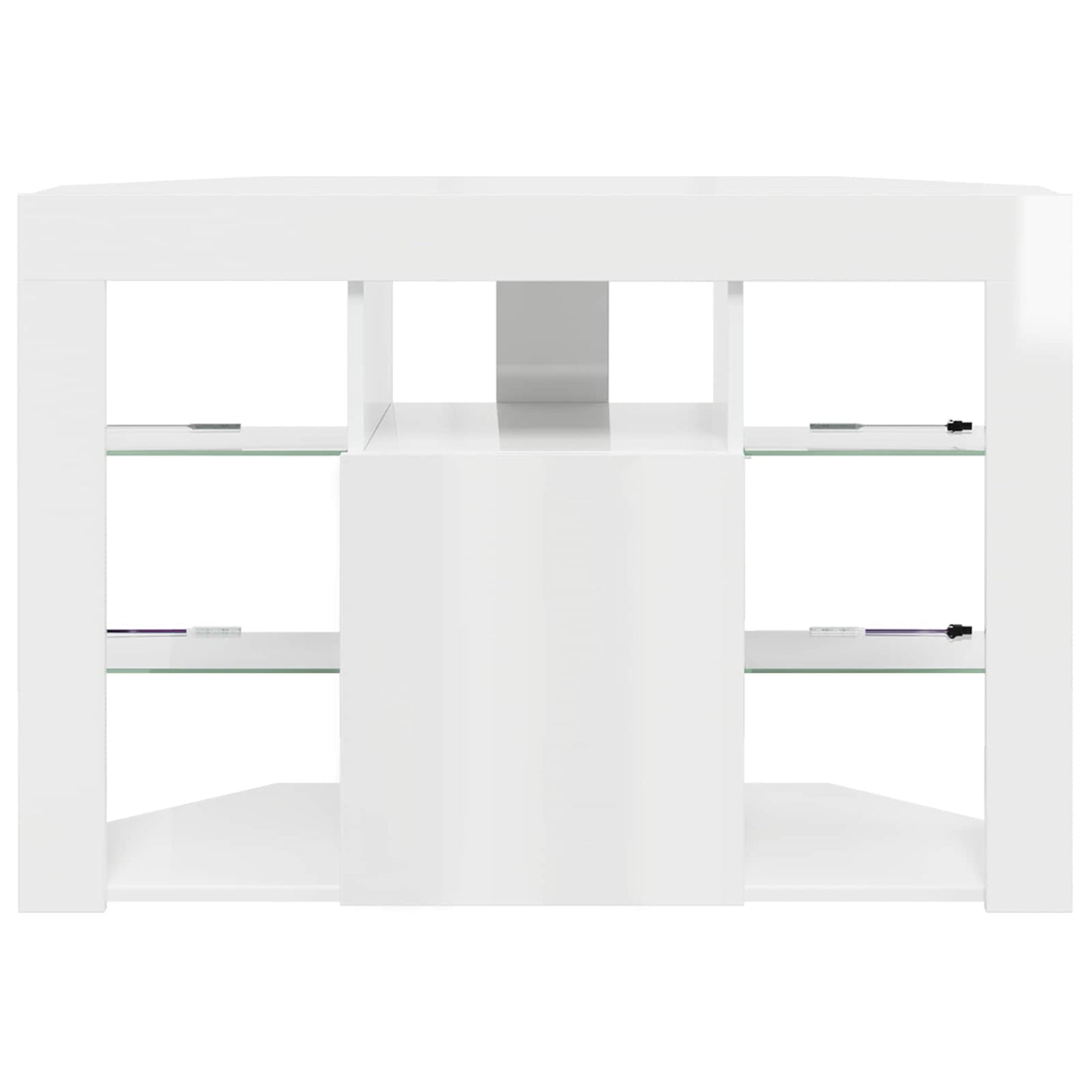 vidaXL Corner LED TV Cabinet 100x40x68cm High gloss White