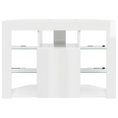vidaXL Corner LED TV Cabinet 100x40x68cm High gloss White