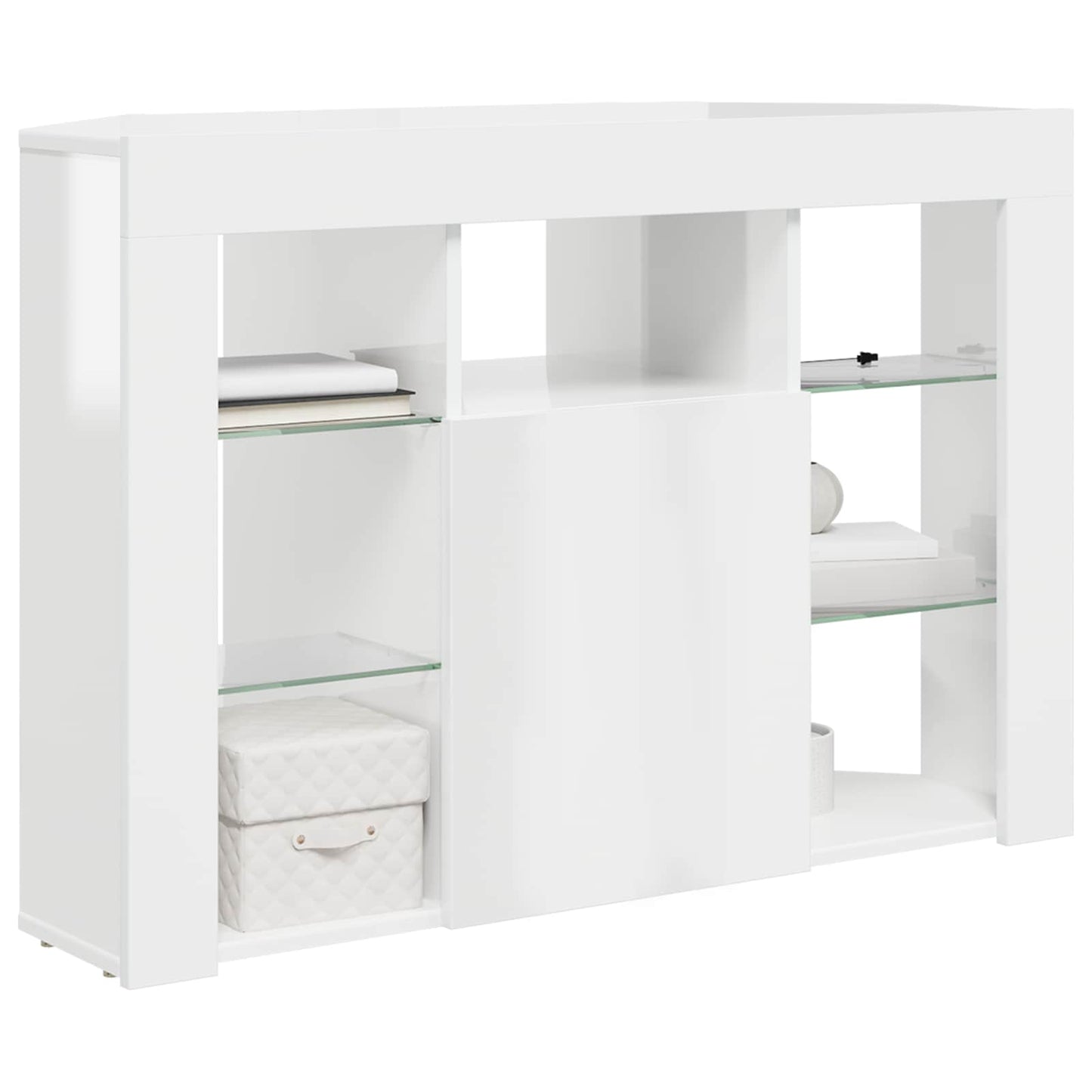 vidaXL Corner LED TV Cabinet 100x40x68cm High gloss White
