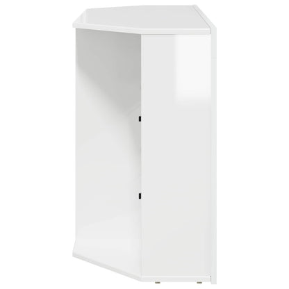 vidaXL Corner LED TV Cabinet 100x40x68cm High gloss White