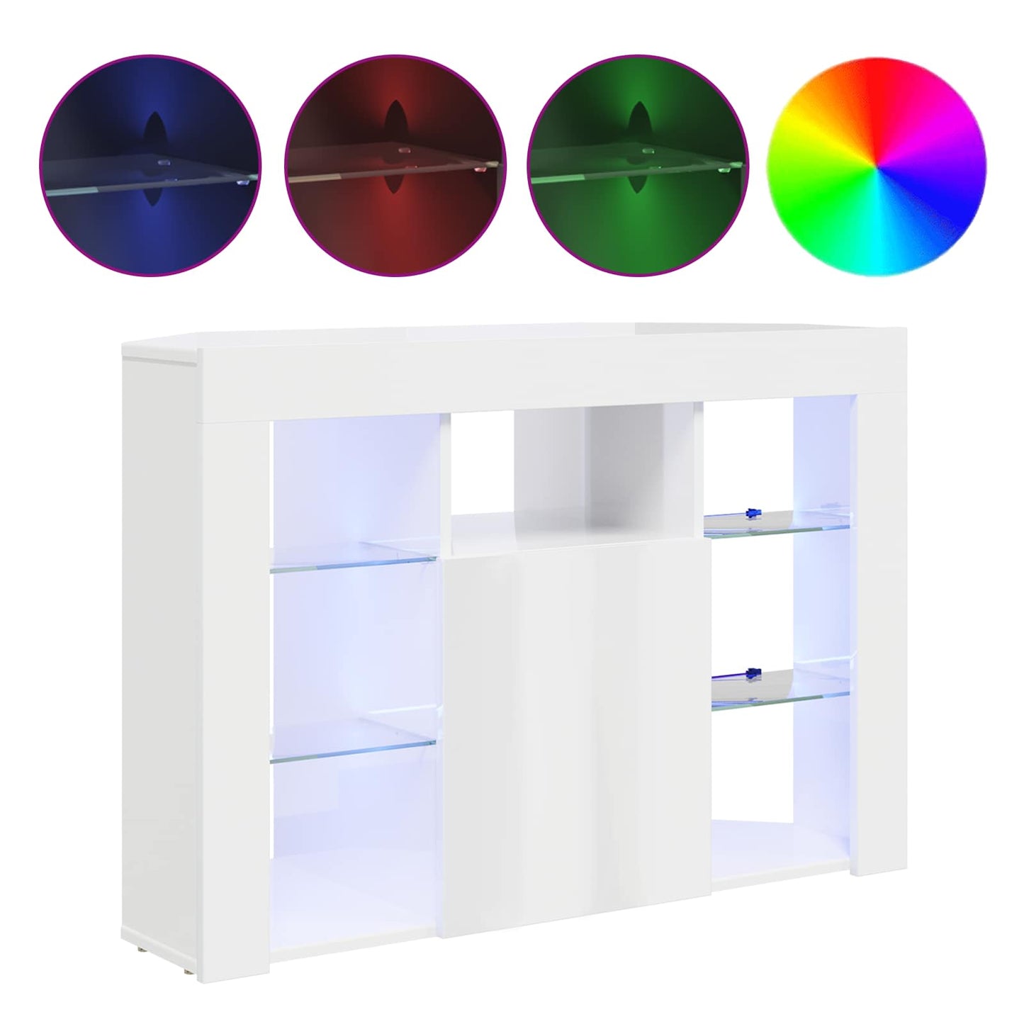 vidaXL Corner LED TV Cabinet 100x40x68cm High gloss White