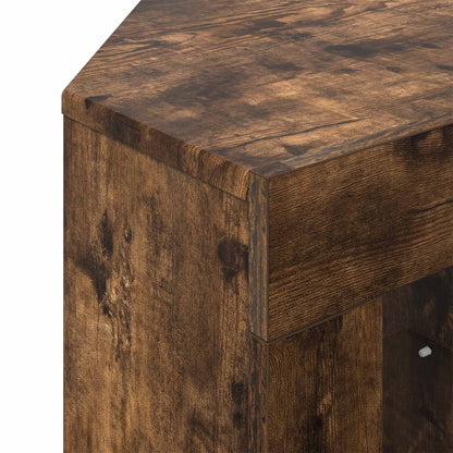 vidaXL Corner LED TV Cabinet 100x40x68cm Smoked Oak Engineered Wood