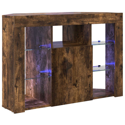 vidaXL Corner LED TV Cabinet 100x40x68cm Smoked Oak Engineered Wood
