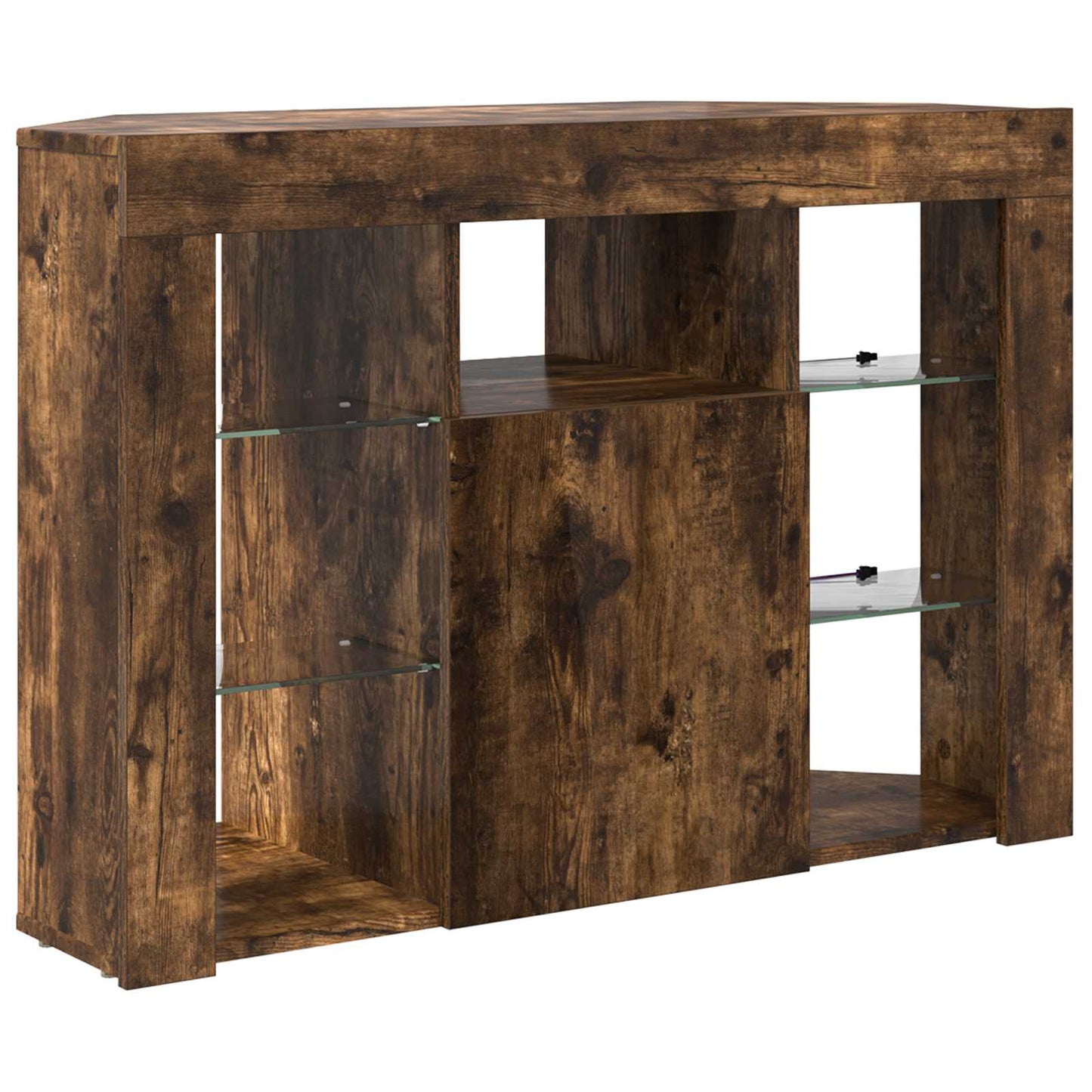 vidaXL Corner LED TV Cabinet 100x40x68cm Smoked Oak Engineered Wood
