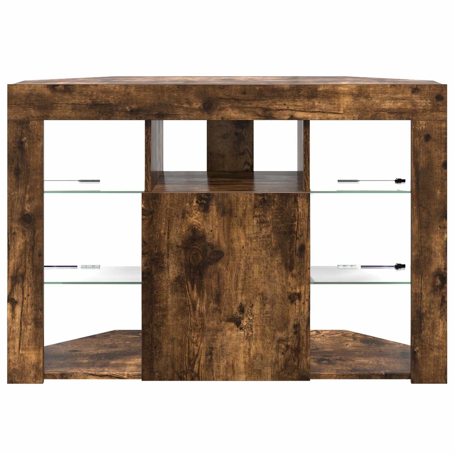 vidaXL Corner LED TV Cabinet 100x40x68cm Smoked Oak Engineered Wood