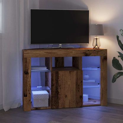 vidaXL Corner LED TV Cabinet 100x40x68cm Old Wood Engineered Wood