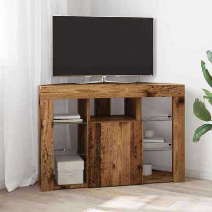 vidaXL Corner LED TV Cabinet 100x40x68cm Old Wood Engineered Wood
