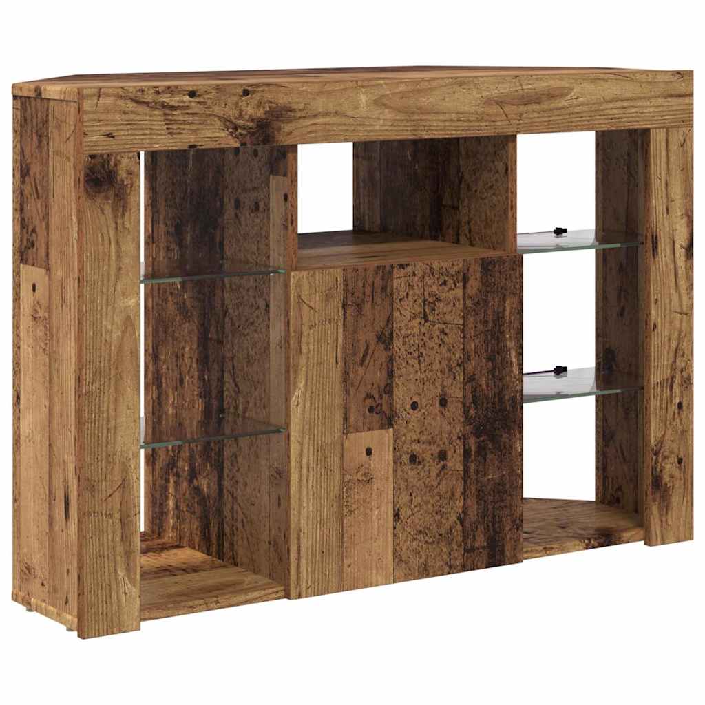 vidaXL Corner LED TV Cabinet 100x40x68cm Old Wood Engineered Wood