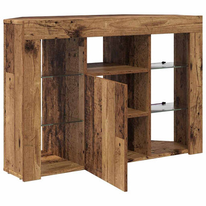 vidaXL Corner LED TV Cabinet 100x40x68cm Old Wood Engineered Wood