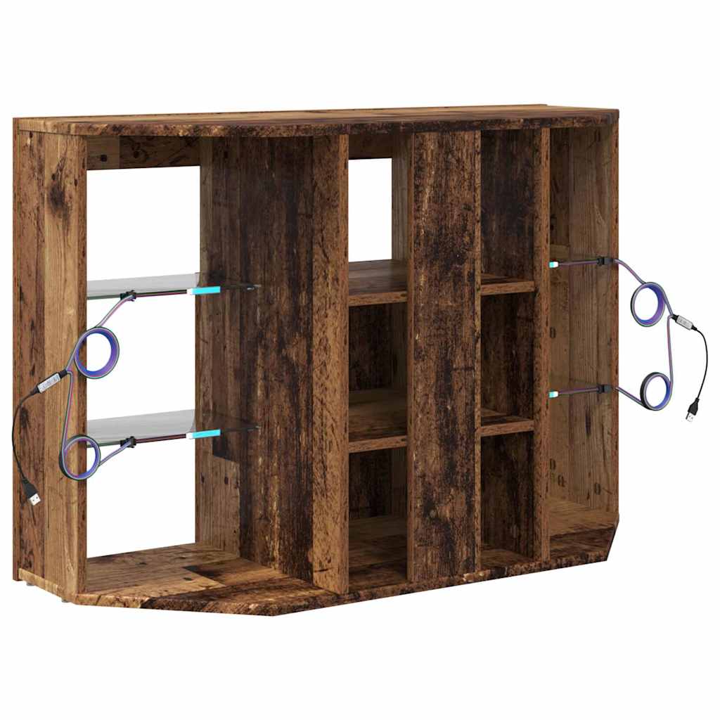vidaXL Corner LED TV Cabinet 100x40x68cm Old Wood Engineered Wood