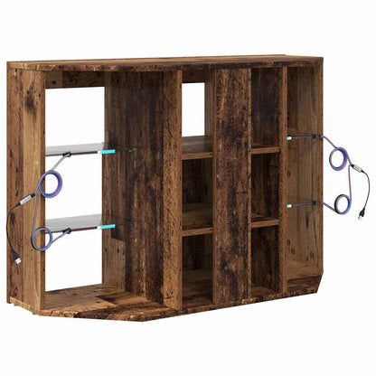 vidaXL Corner LED TV Cabinet 100x40x68cm Old Wood Engineered Wood