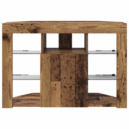 vidaXL Corner LED TV Cabinet 100x40x68cm Old Wood Engineered Wood