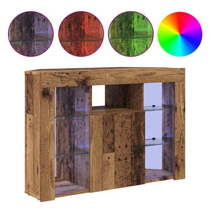 vidaXL Corner LED TV Cabinet 100x40x68cm Old Wood Engineered Wood