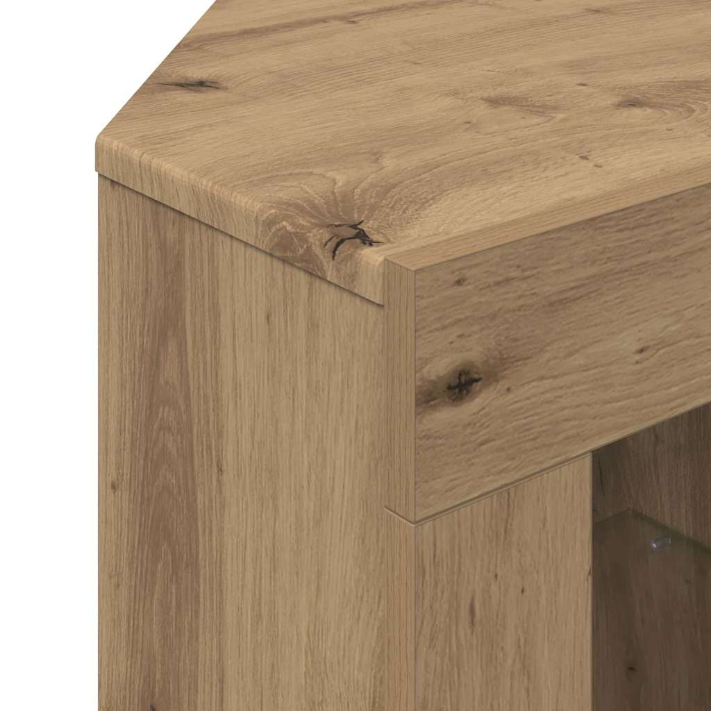vidaXL Corner LED TV Cabinet 100x40x68cm Artisan Oak Engineered Wood