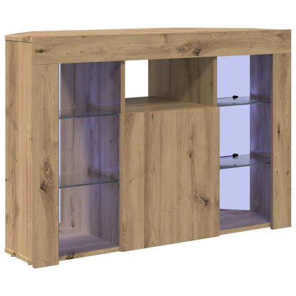 vidaXL Corner LED TV Cabinet 100x40x68cm Artisan Oak Engineered Wood