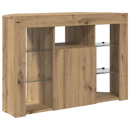 vidaXL Corner LED TV Cabinet 100x40x68cm Artisan Oak Engineered Wood