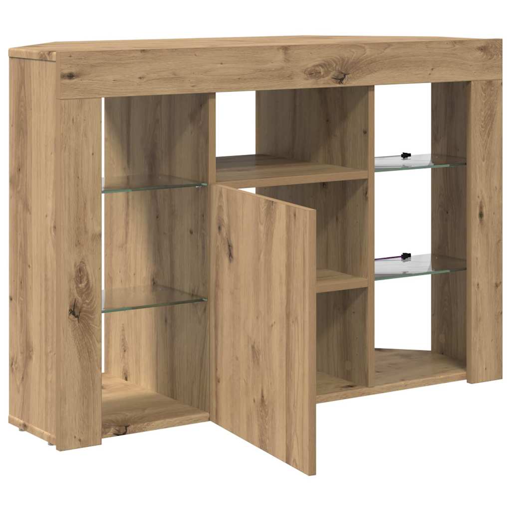 vidaXL Corner LED TV Cabinet 100x40x68cm Artisan Oak Engineered Wood