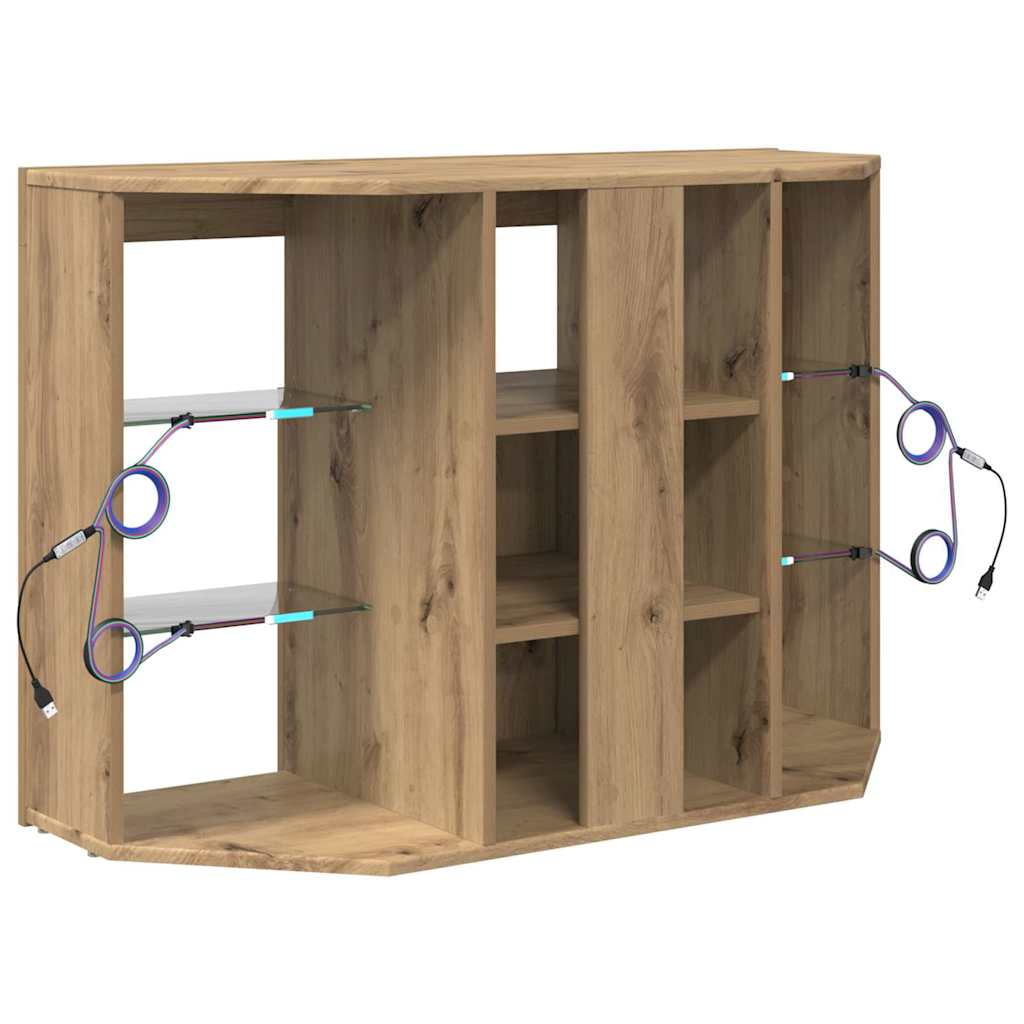 vidaXL Corner LED TV Cabinet 100x40x68cm Artisan Oak Engineered Wood