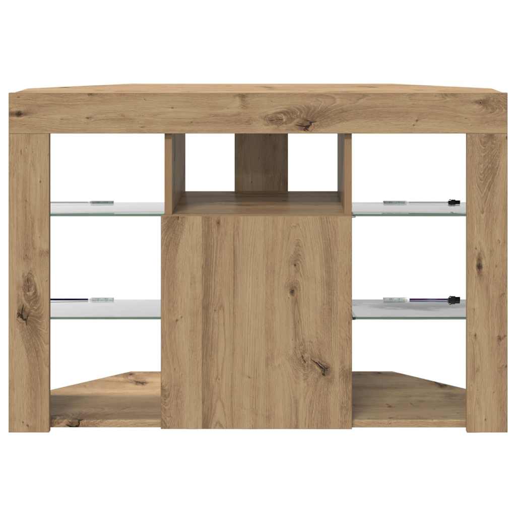 vidaXL Corner LED TV Cabinet 100x40x68cm Artisan Oak Engineered Wood