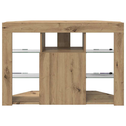 vidaXL Corner LED TV Cabinet 100x40x68cm Artisan Oak Engineered Wood