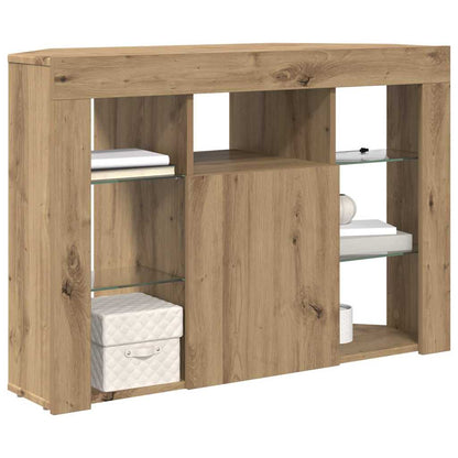 vidaXL Corner LED TV Cabinet 100x40x68cm Artisan Oak Engineered Wood