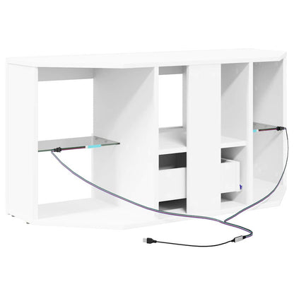 vidaXL Corner LED TV Cabinet White 100 x 40 x 50 cm Engineered Wood