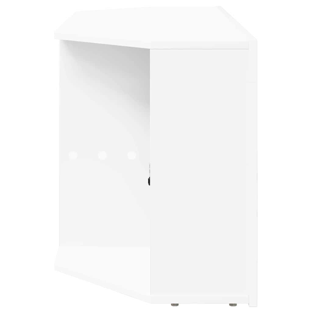 vidaXL Corner LED TV Cabinet White 100 x 40 x 50 cm Engineered Wood