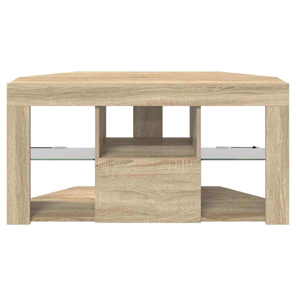 vidaXL Corner LED TV Cabinet Wall-mounted Sonoma Oak 100 x 40 x 50 cm