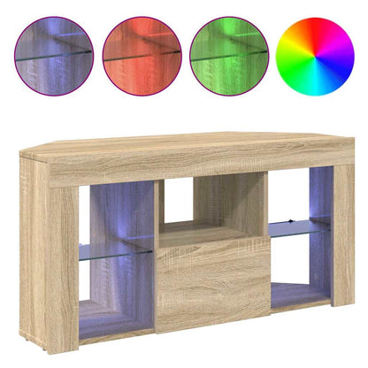 vidaXL Corner LED TV Cabinet Wall-mounted Sonoma Oak 100 x 40 x 50 cm