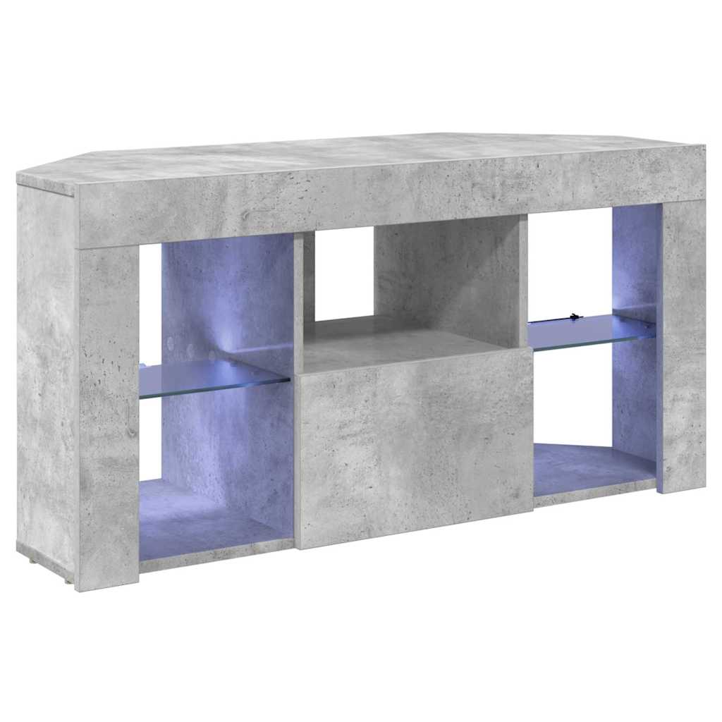 vidaXL Corner LED TV Cabinet 100 x 40 x 50 cm Concrete Grey