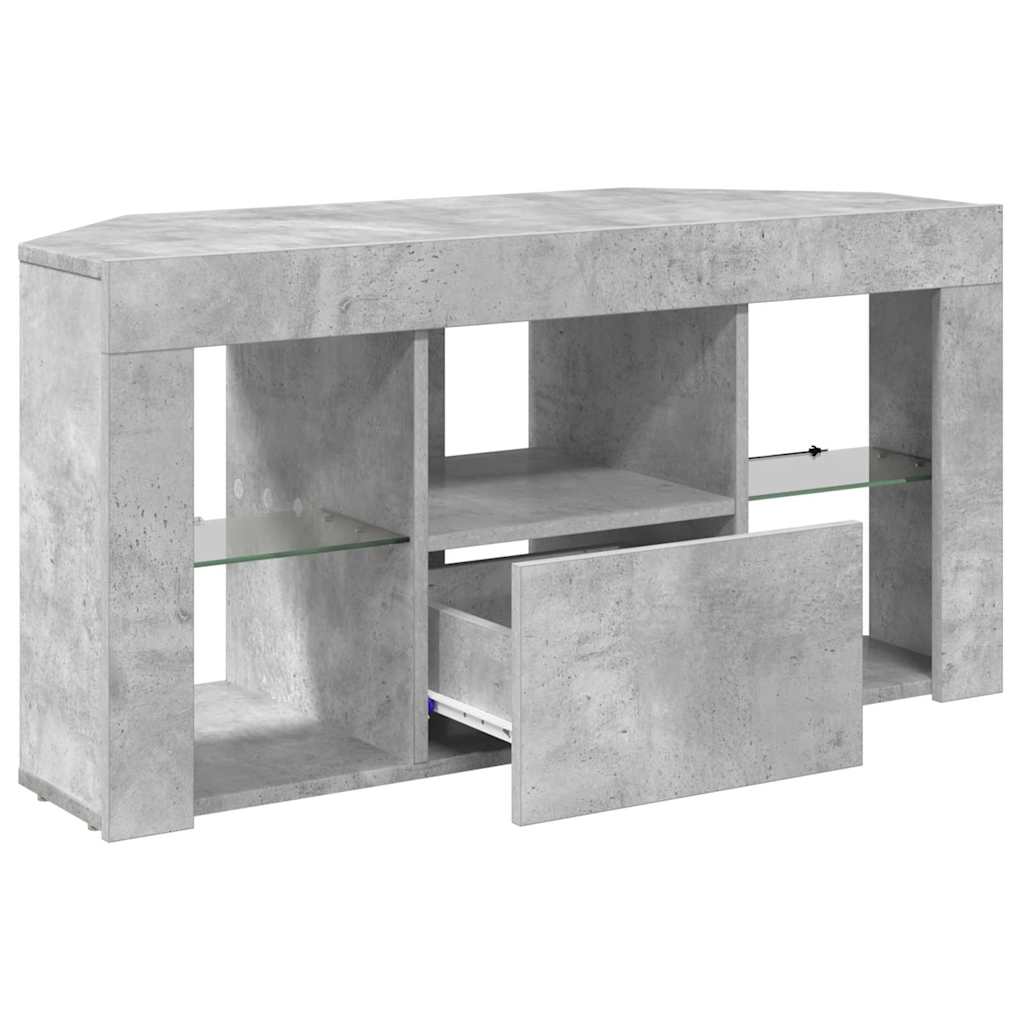 vidaXL Corner LED TV Cabinet 100 x 40 x 50 cm Concrete Grey