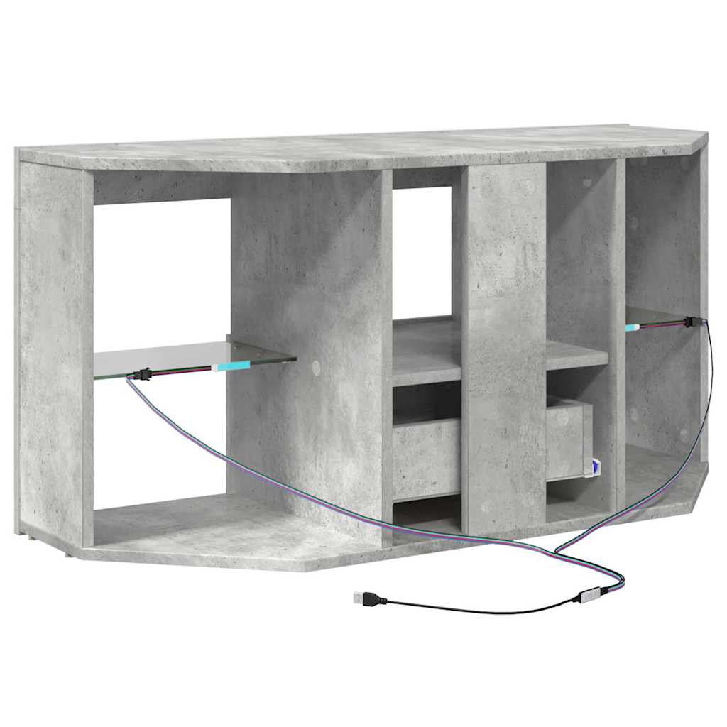 vidaXL Corner LED TV Cabinet 100 x 40 x 50 cm Concrete Grey