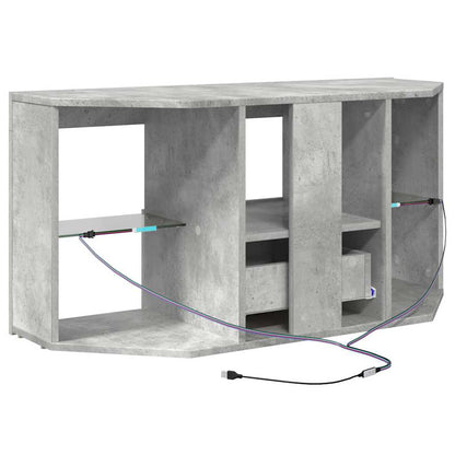 vidaXL Corner LED TV Cabinet 100 x 40 x 50 cm Concrete Grey