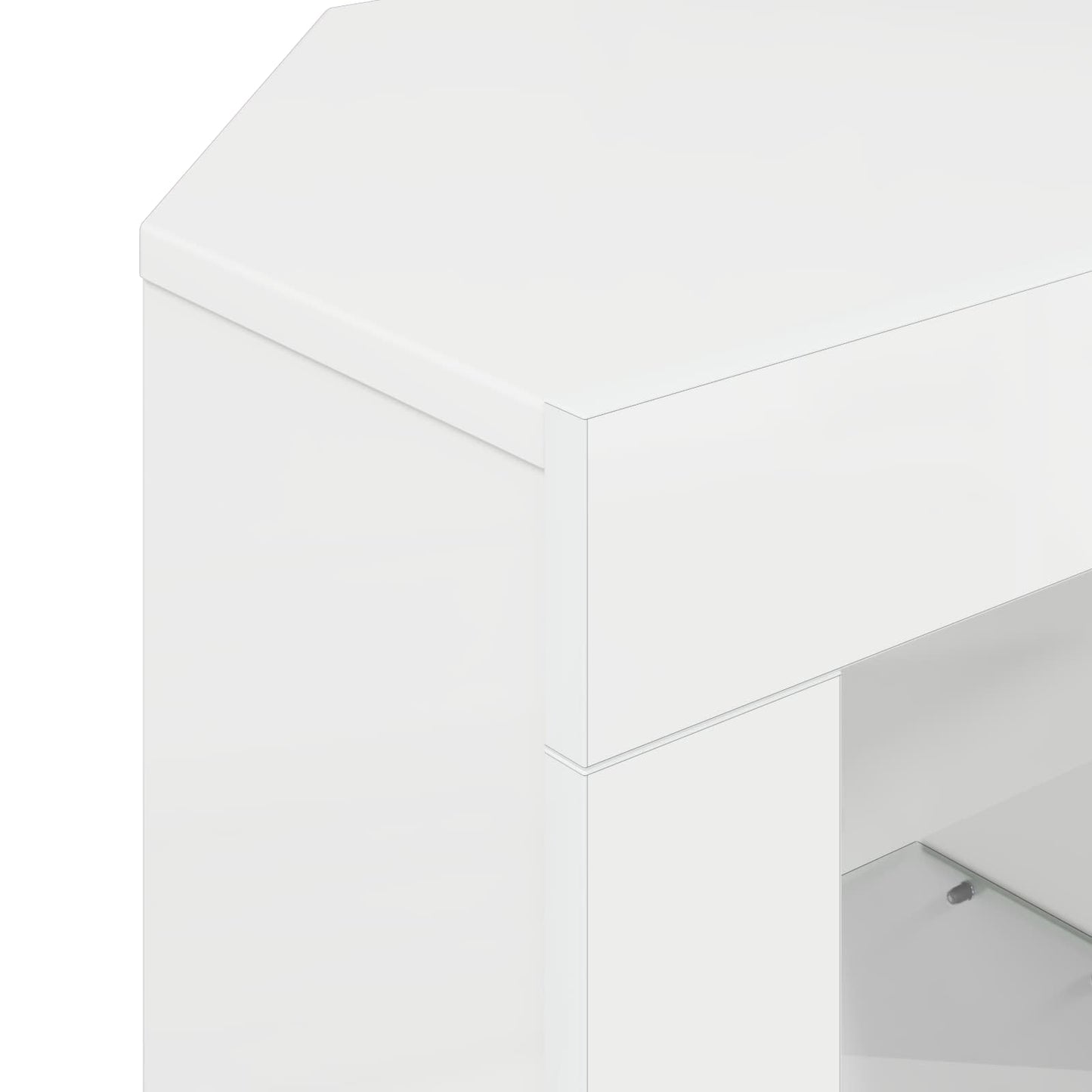 vidaXL Corner LED TV Cabinet High gloss White 100 x 40 x 50 cm