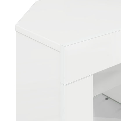 vidaXL Corner LED TV Cabinet High gloss White 100 x 40 x 50 cm