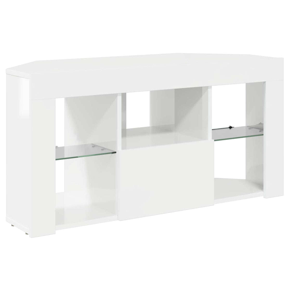 vidaXL Corner LED TV Cabinet 100 x 40 x 50 cm High gloss White